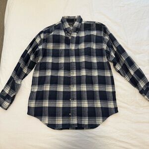 Vintage Cotton Navy and White Flannel Shirt